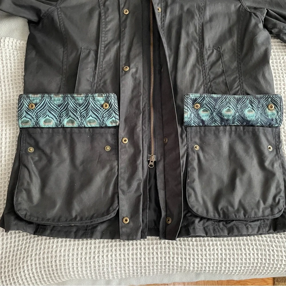 BARBOUR LIBERTY BEADNELL WAX COTTON HOODED JACKET, EUC. US 14 UK 18 - Picture 11 of 16